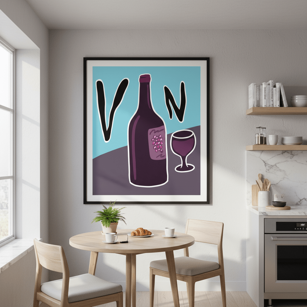 Vino in Picasso Style by Justin Bausch wall - art - picture - poster