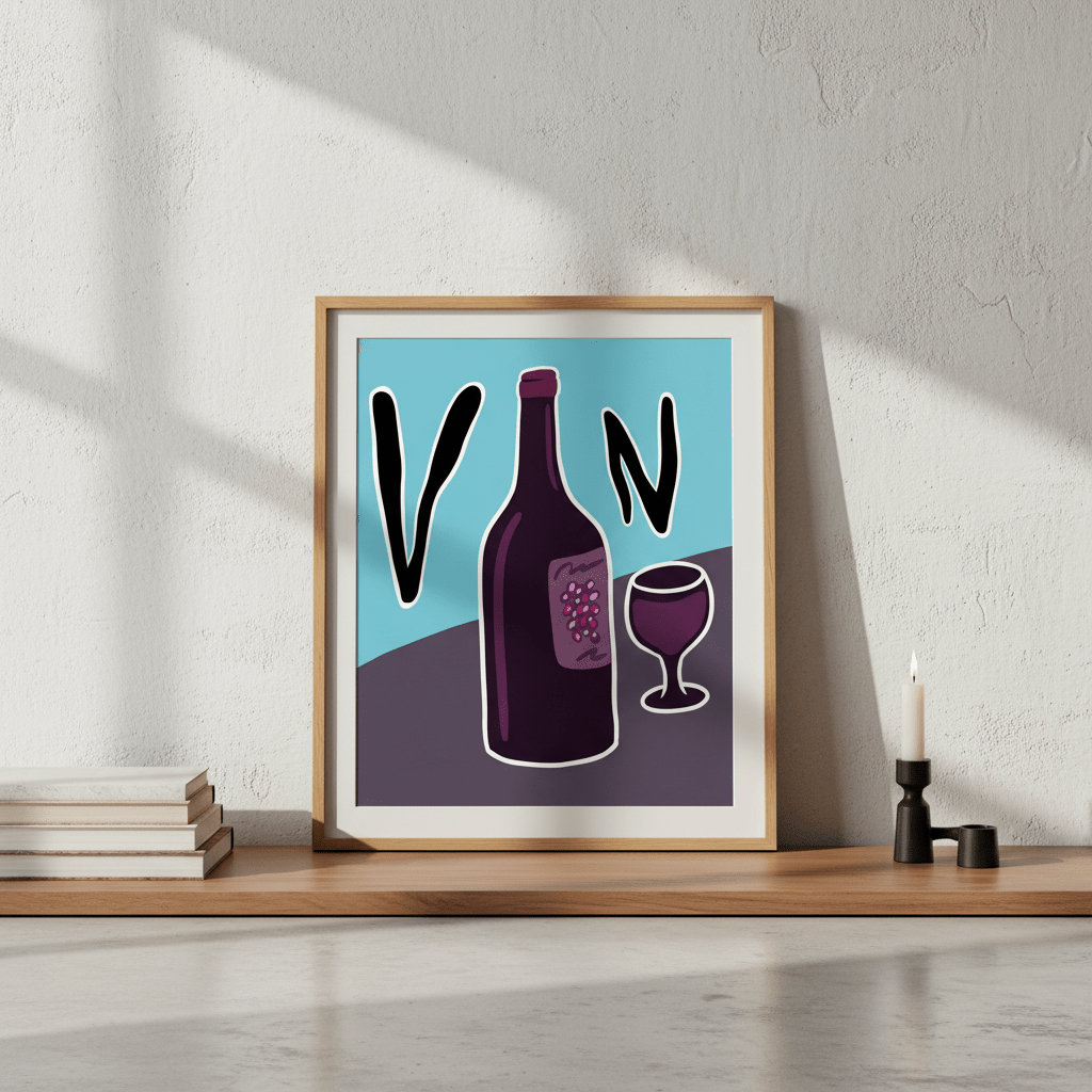 Vino in Picasso Style by Justin Bausch wall - art - picture - poster