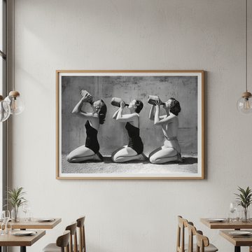 Vino Jug Drinking Girls Vintage Wall Art Print wall - art - picture - poster
