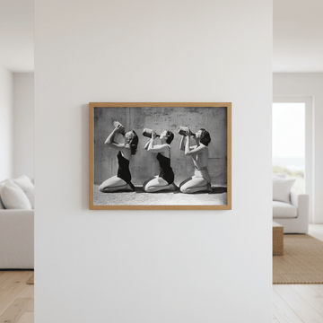 Vino Jug Drinking Girls Vintage Wall Art Print wall - art - picture - poster