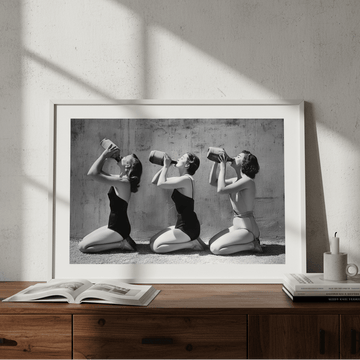 Vino Jug Drinking Girls Vintage Wall Art Print wall - art - picture - poster
