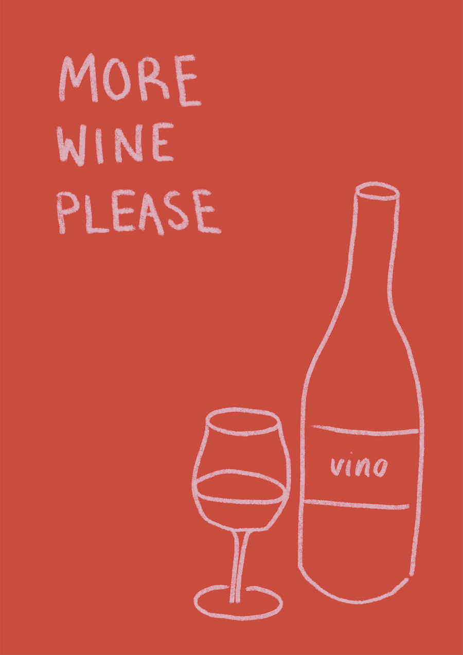 Vino More Wine Bar Wall Art by Lucia Sankovic