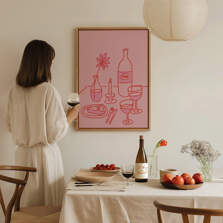 Vino Scene by Lucia Sankovic,dining room,timber wall