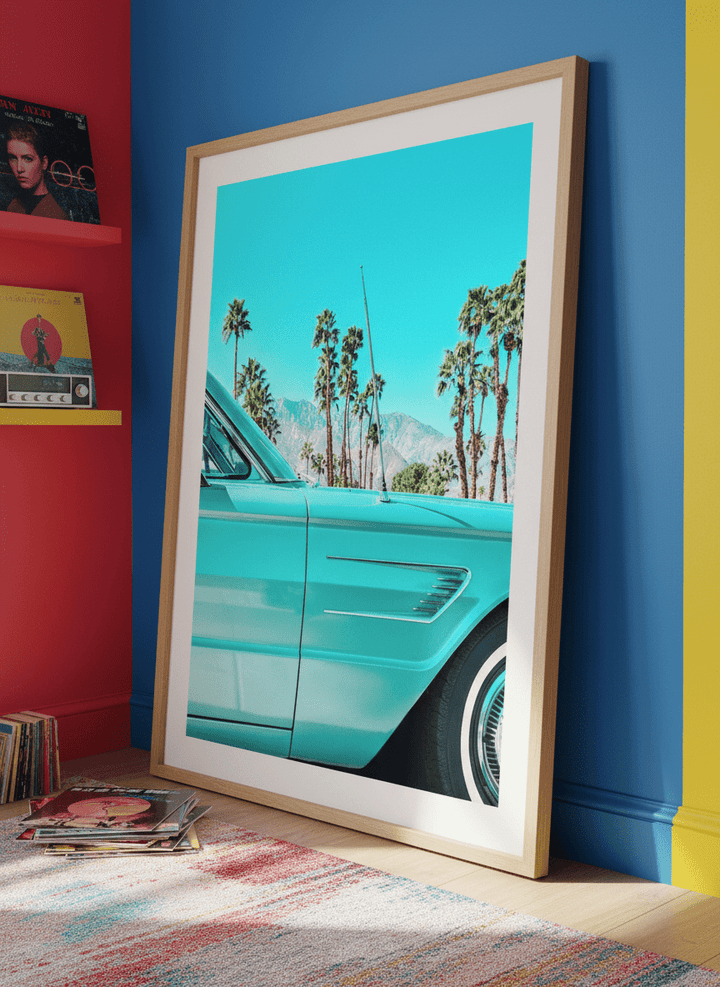 Bold wall art styled in a colourful, eclectic modern home