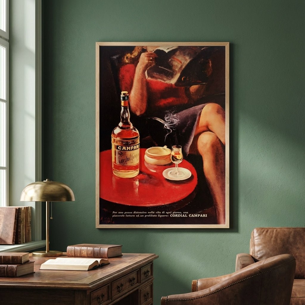 Vintage Campari Liquor Poster Retro Bar Cart Wall Art wall - art - picture - poster