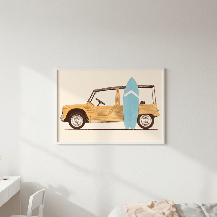 Vintage Car with Surfboard by Florent Bodart wall - art - picture - poster