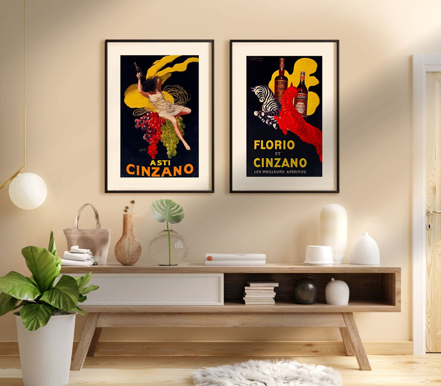Vintage Cinzano Bar Wall Pair