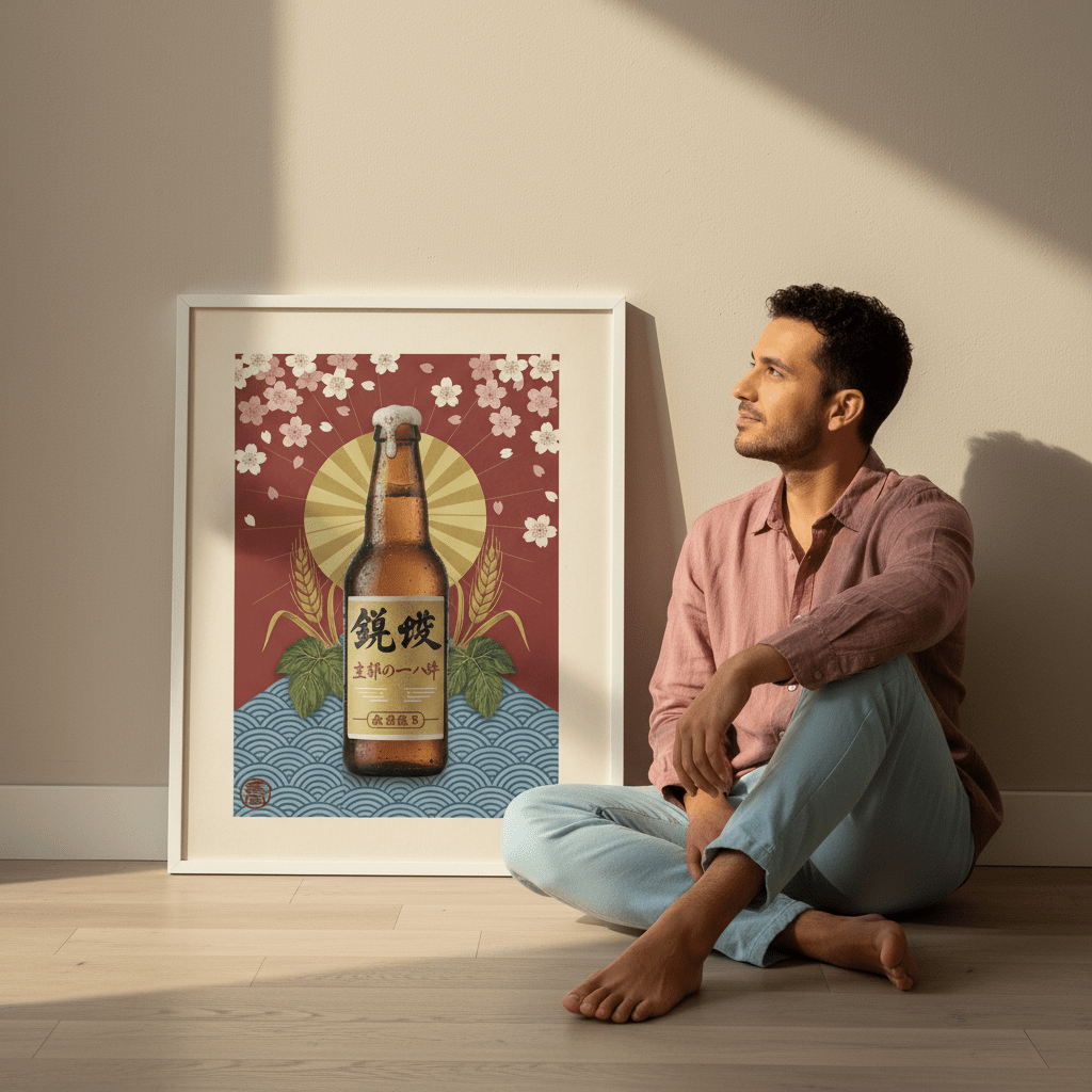 Vintage Japanese Beer Poster wall - art - picture - poster