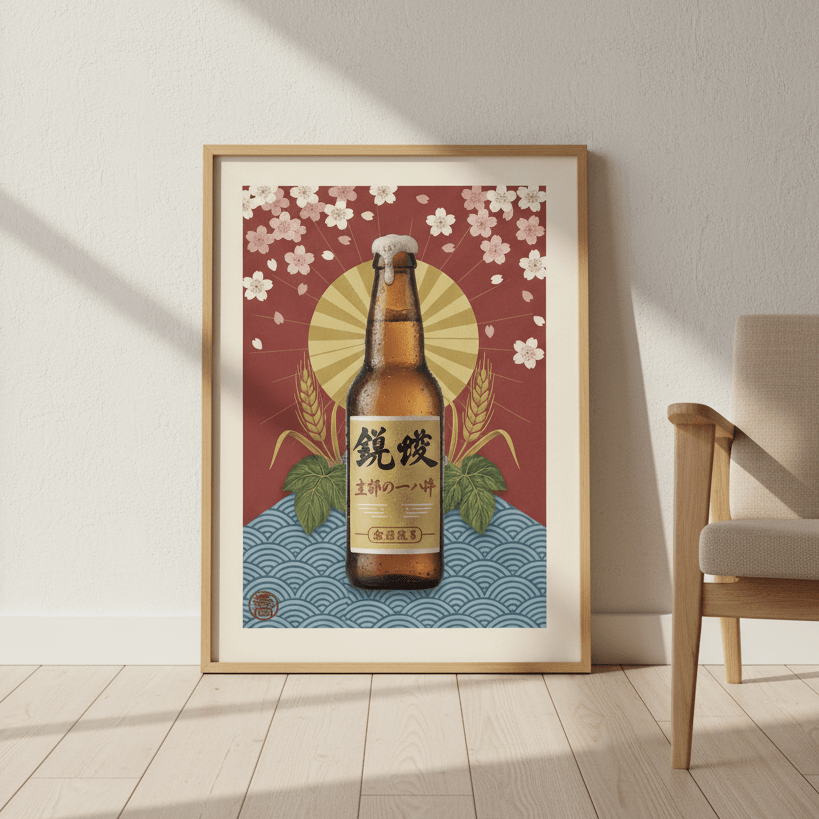 Vintage Japanese Beer Poster wall - art - picture - poster