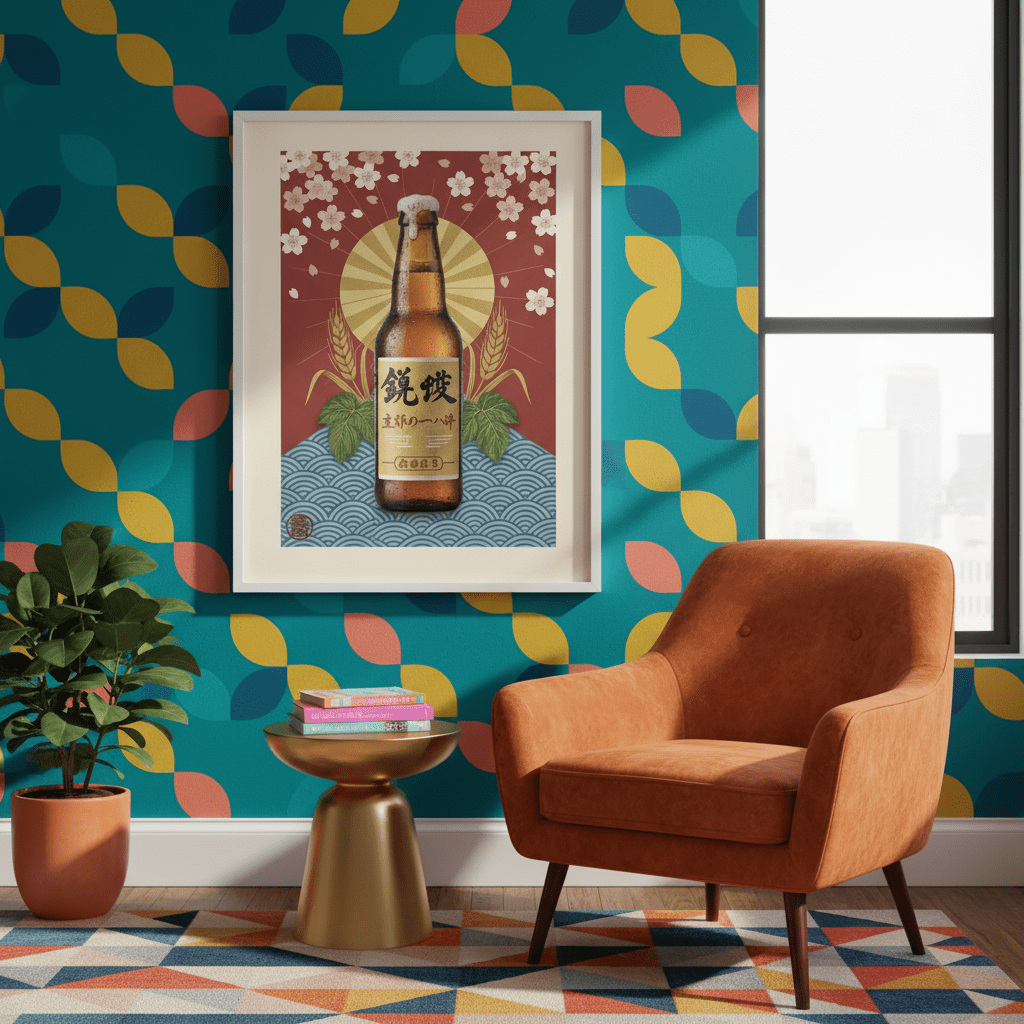 Vintage Japanese Beer Poster wall - art - picture - poster