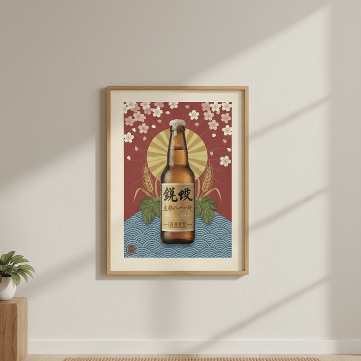 Vintage Japanese Beer Poster wall - art - picture - poster
