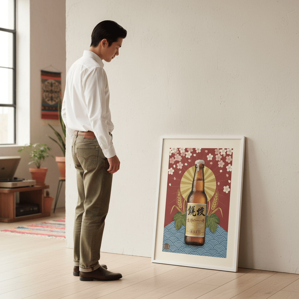 Vintage Japanese Beer Poster wall - art - picture - poster