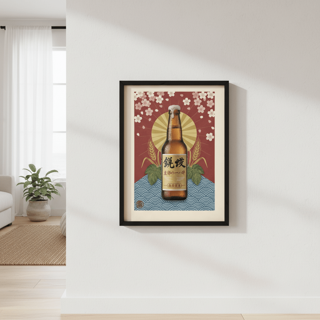 Vintage Japanese Beer Poster wall - art - picture - poster