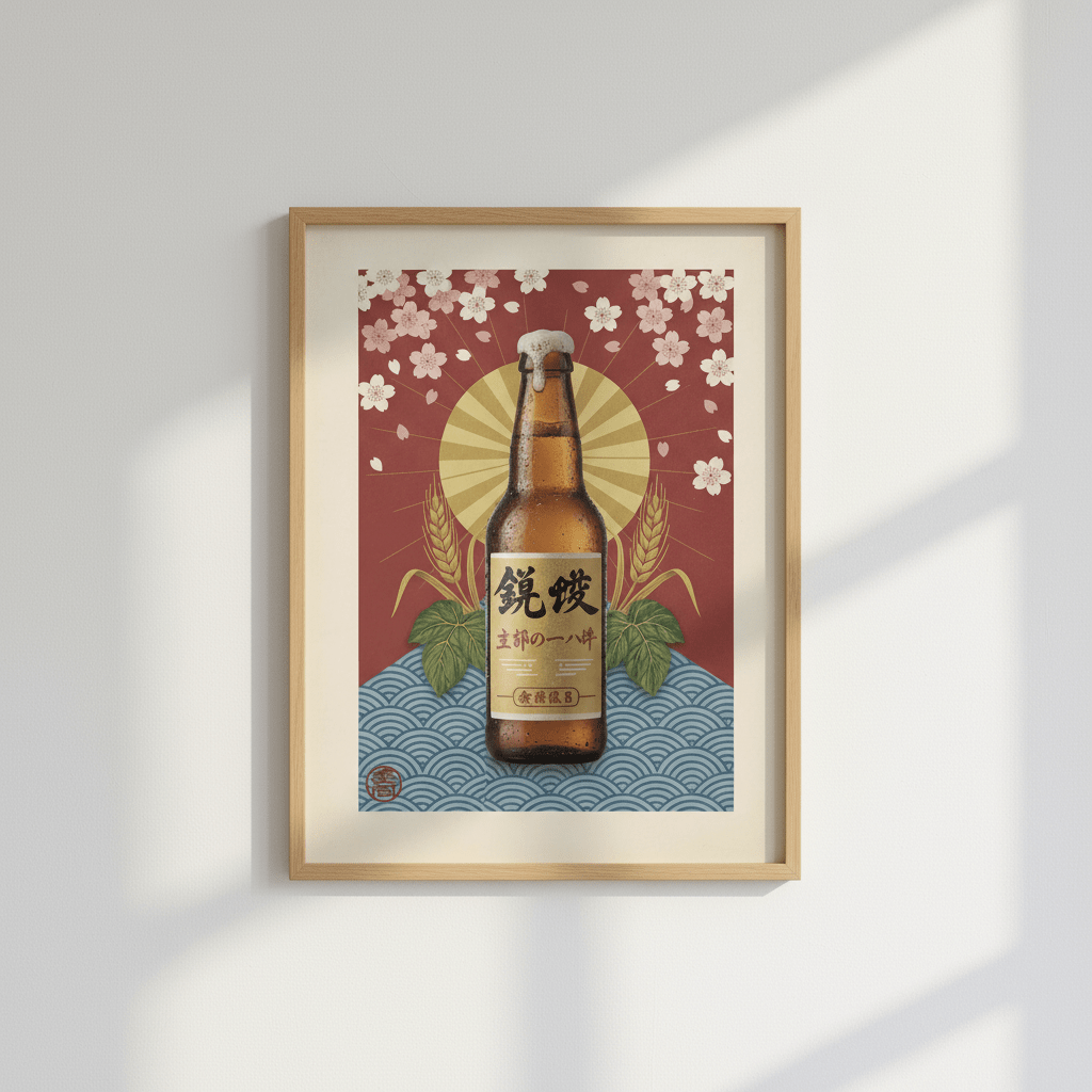Vintage Japanese Beer Poster wall - art - picture - poster