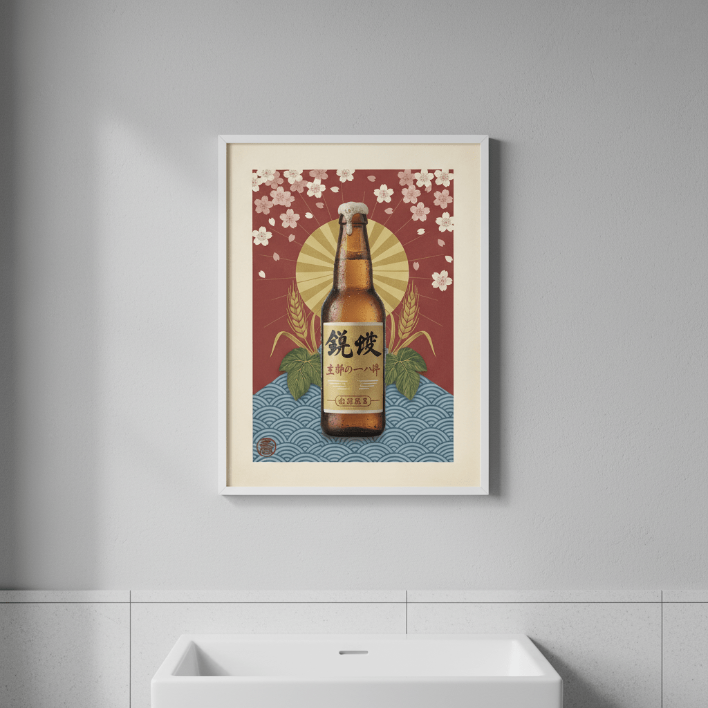 Vintage Japanese Beer Poster wall - art - picture - poster