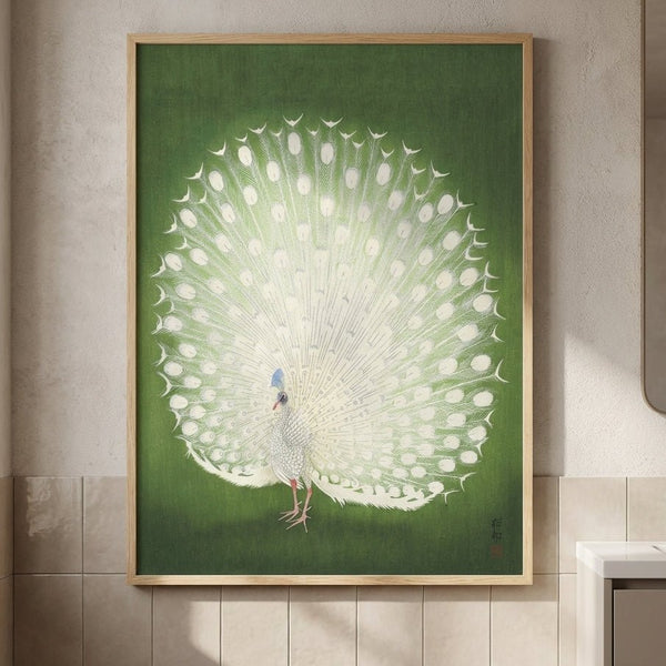 Vintage Japanese Green Peacock by Ohara Koson | Art & Canvas Print