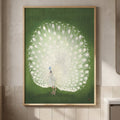 Vintage Japanese Green Peacock by Ohara Koson
