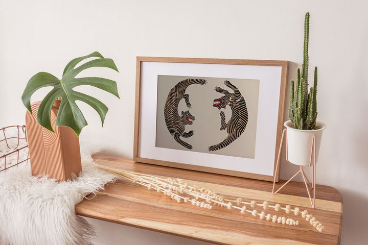 Vintage Japanese Tiger Wall Art - Style My Wall