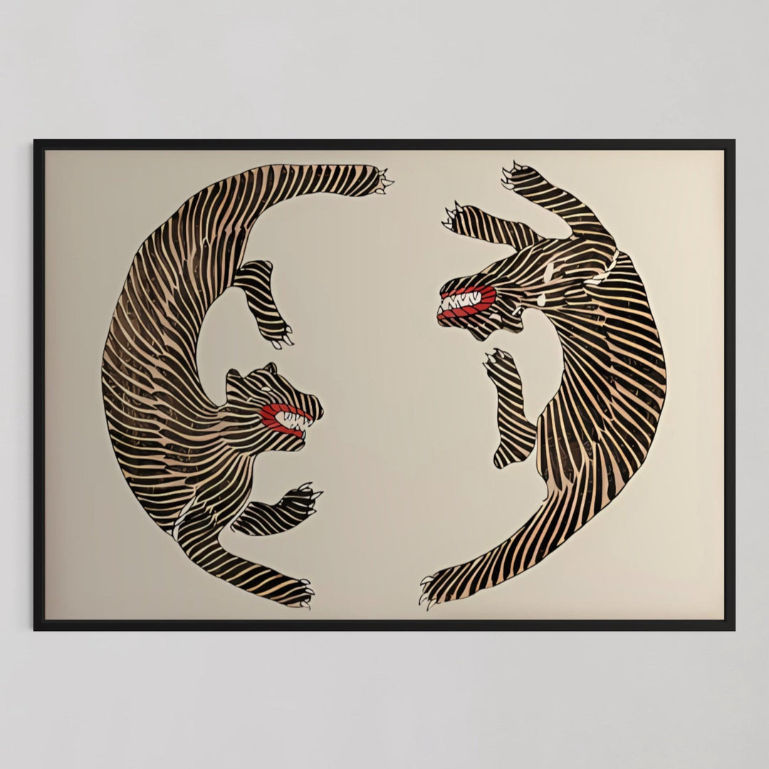 Vintage Japanese Tiger Wall Art - Style My Wall