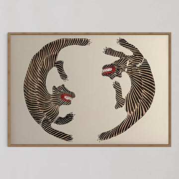 Vintage Japanese Tiger Wall Art - Style My Wall,frame