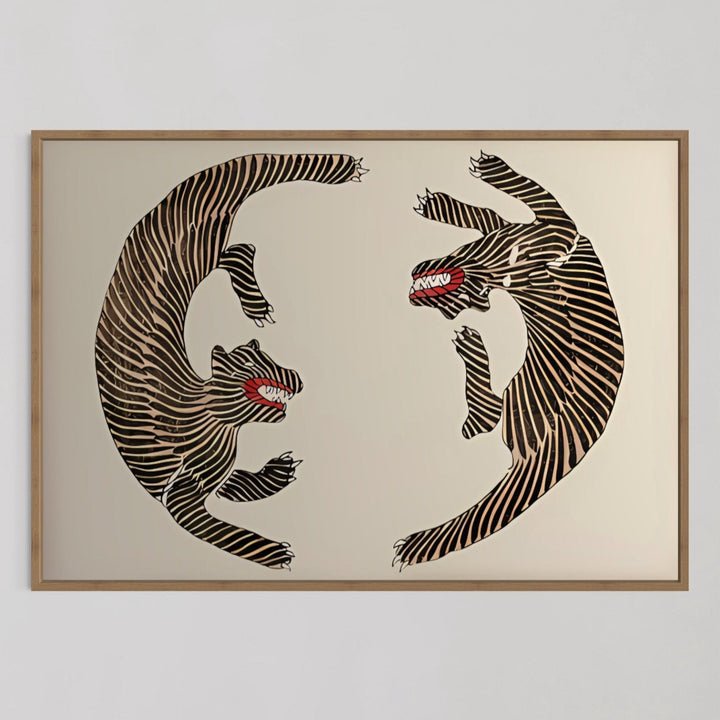 Vintage Japanese Tiger Wall Art - Style My Wall,frame