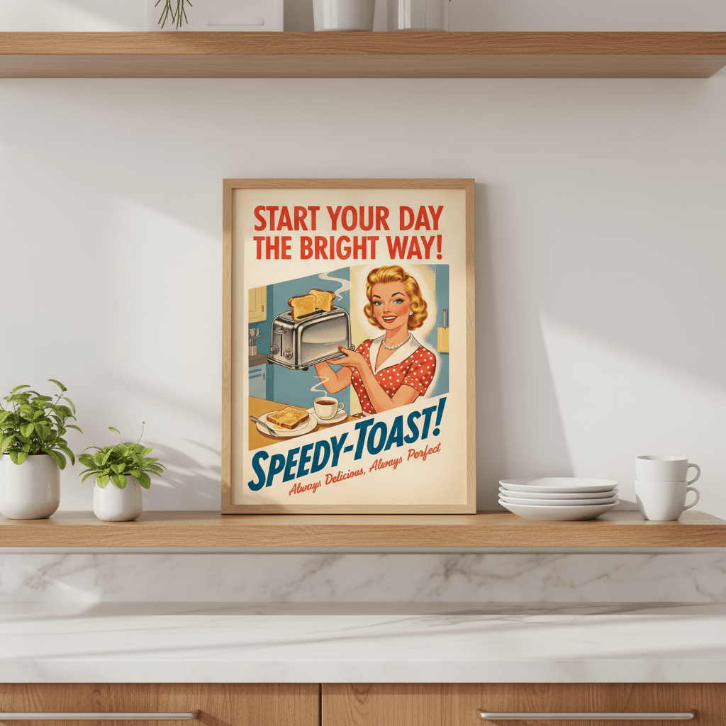 Vintage Kitchen Toast Wall Art Poster wall - art - picture - poster