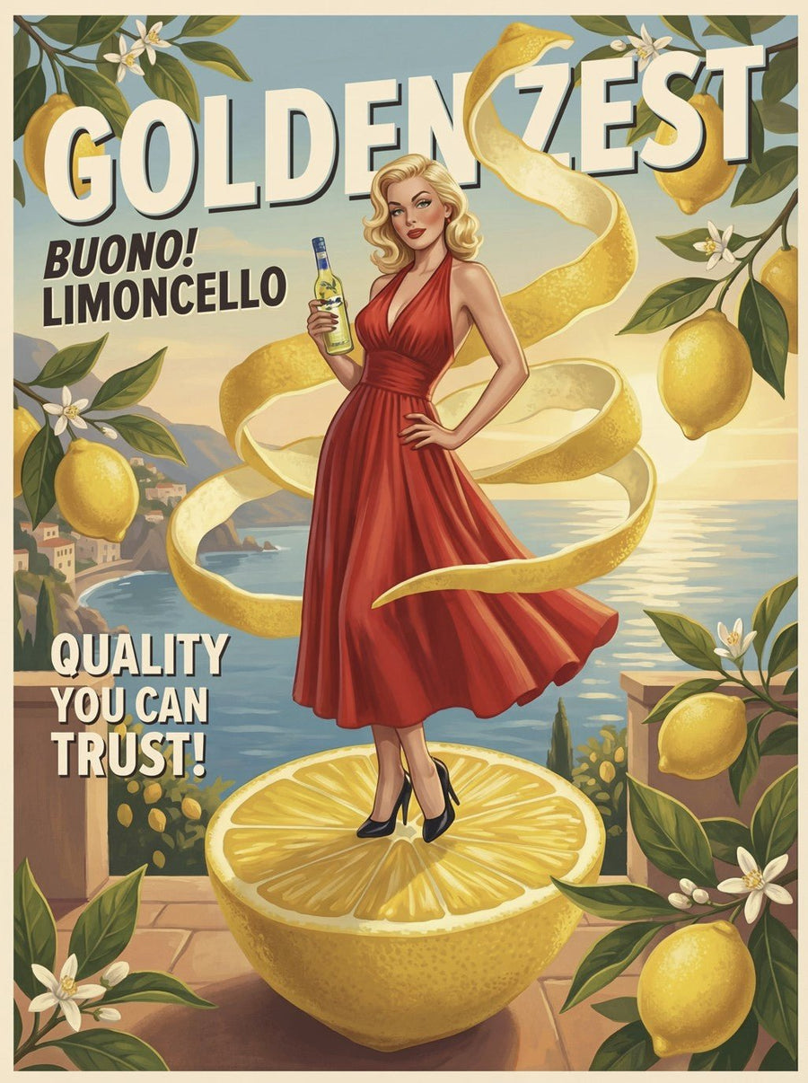 Vintage Limoncello Poster Wall Art Print