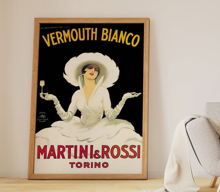 Vintage Martini and Rossi Vermouth Bianco Advertising Wall Art - Style My Wall