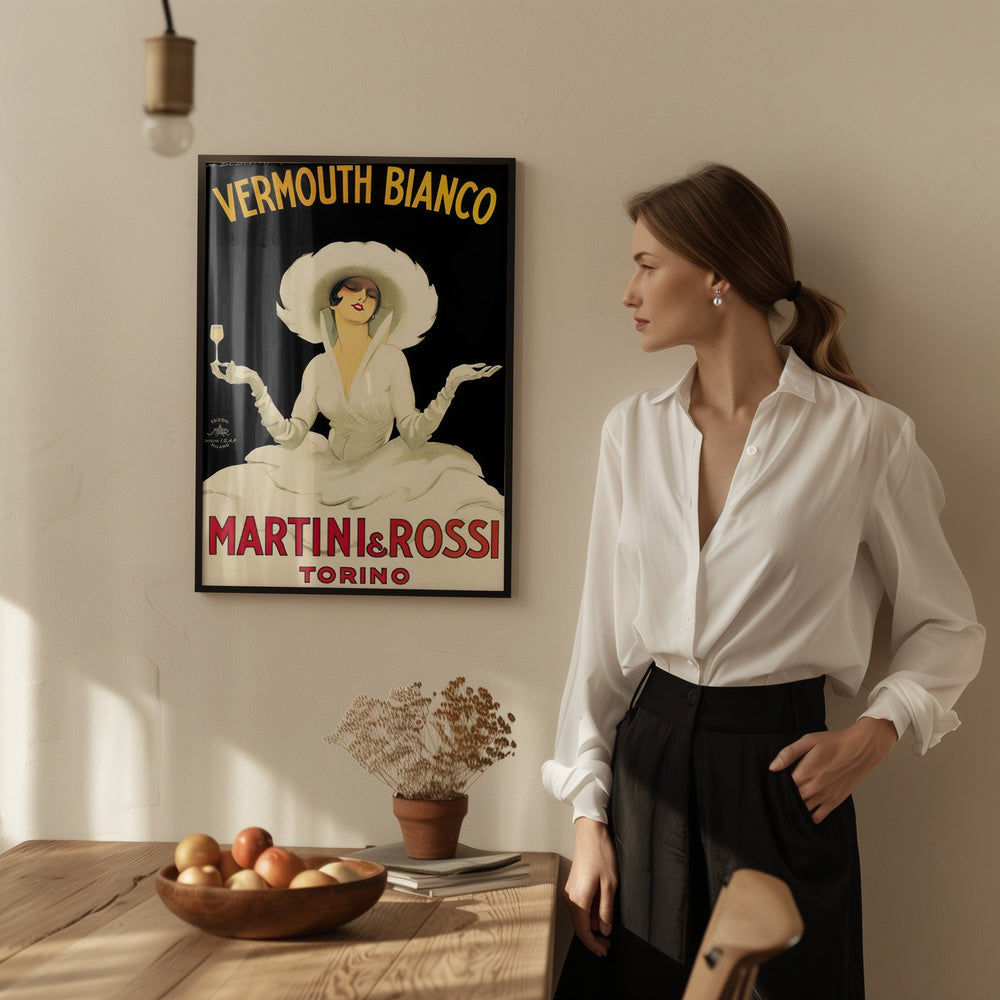 Vintage Martini and Rossi Vermouth Bianco Advertising Wall Art - Style My Wall