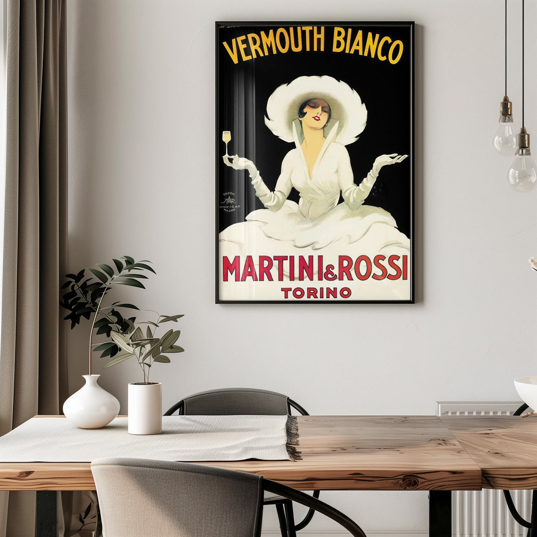 Vintage Martini and Rossi Vermouth Bianco Advertising Wall Art - Style My Wall