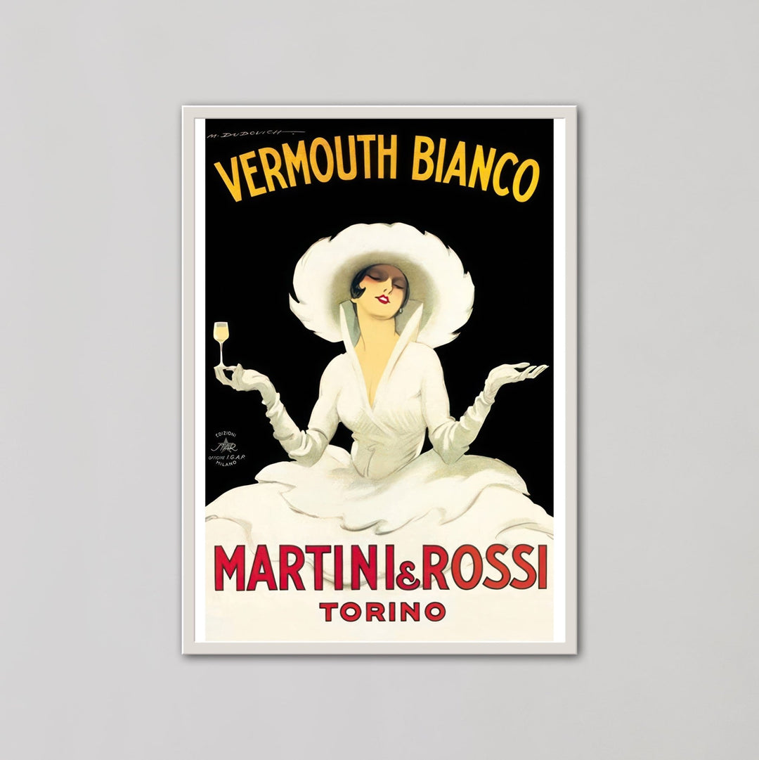 Vintage Martini and Rossi Vermouth Bianco Advertising Wall Art - Style My Wall