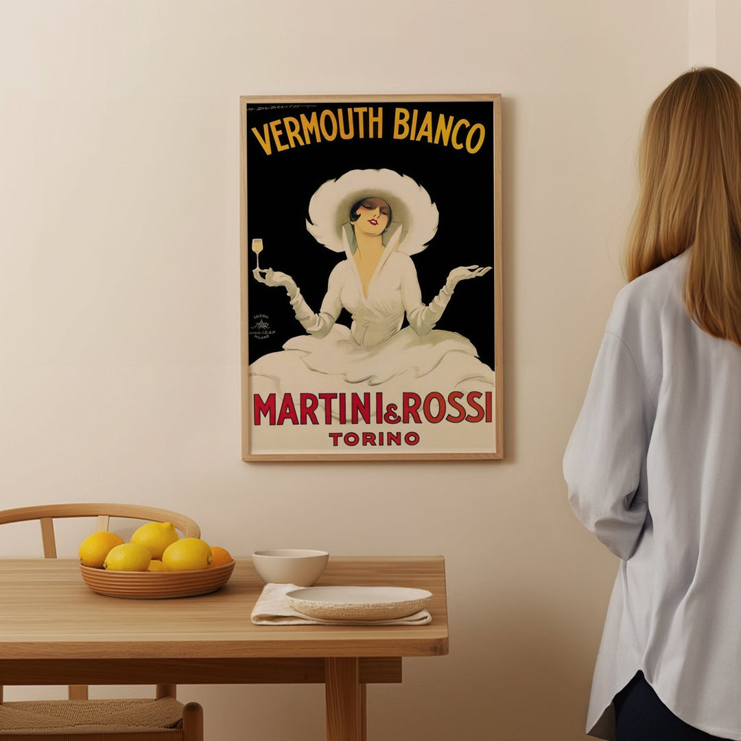 Vintage Martini and Rossi Vermouth Bianco Advertising Wall Art - Style My Wall