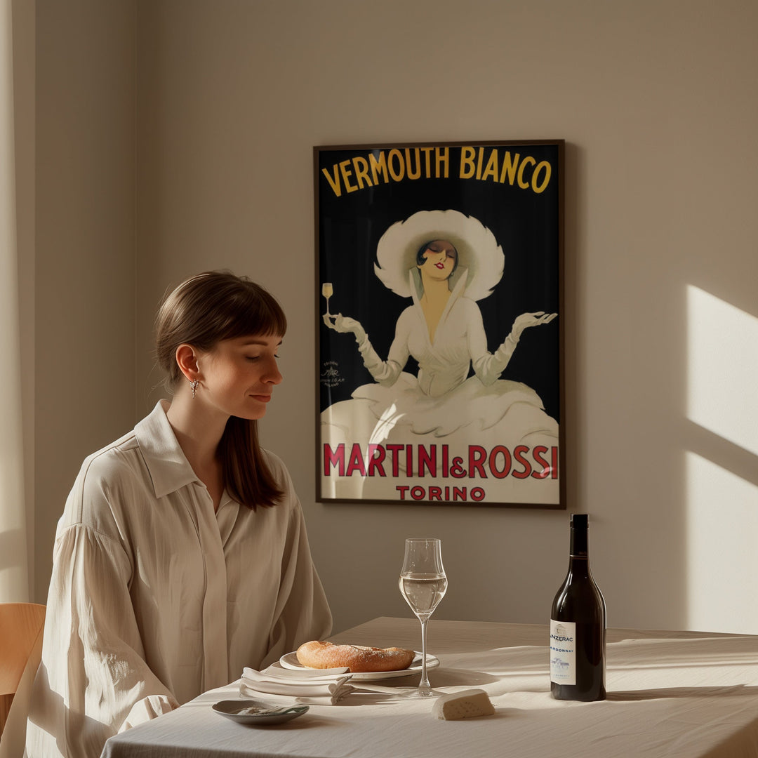 Vintage Martini and Rossi Vermouth Bianco Advertising Wall Art - Style My Wall