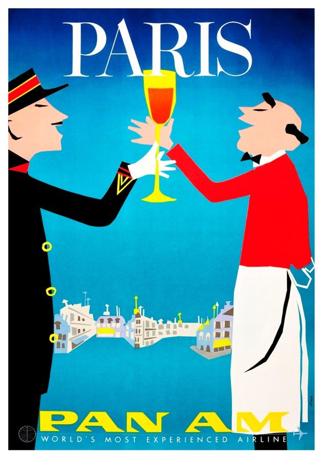 Vintage Paris Pan Am Wall Art Print
