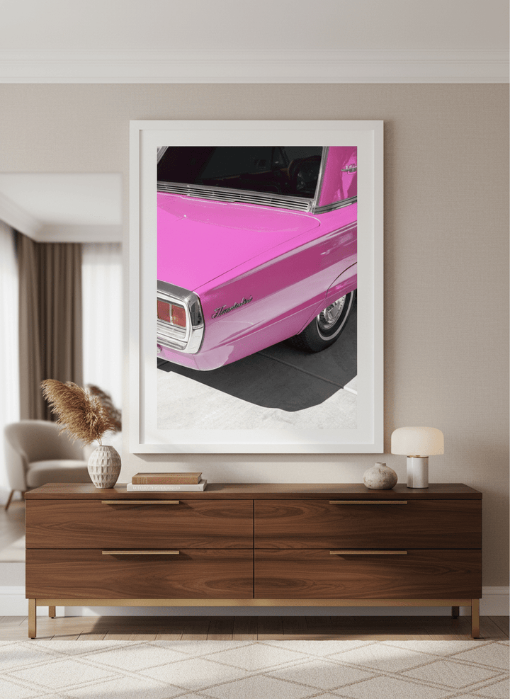 Monumental artwork centred on a feature wall in a luxe interior