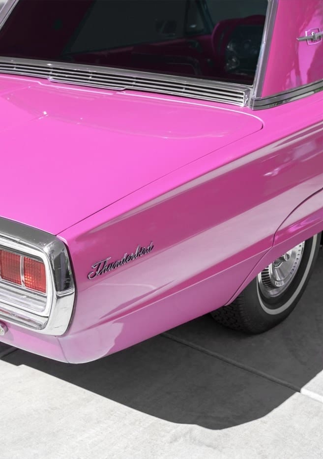 Vintage Pink Car By Tom Windeknecht