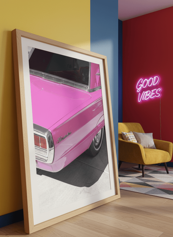 Bold wall art styled in a colourful, eclectic modern home