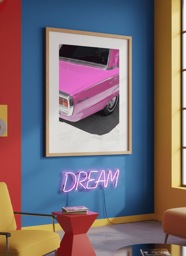 Vintage Pink Car By Tom Windeknecht