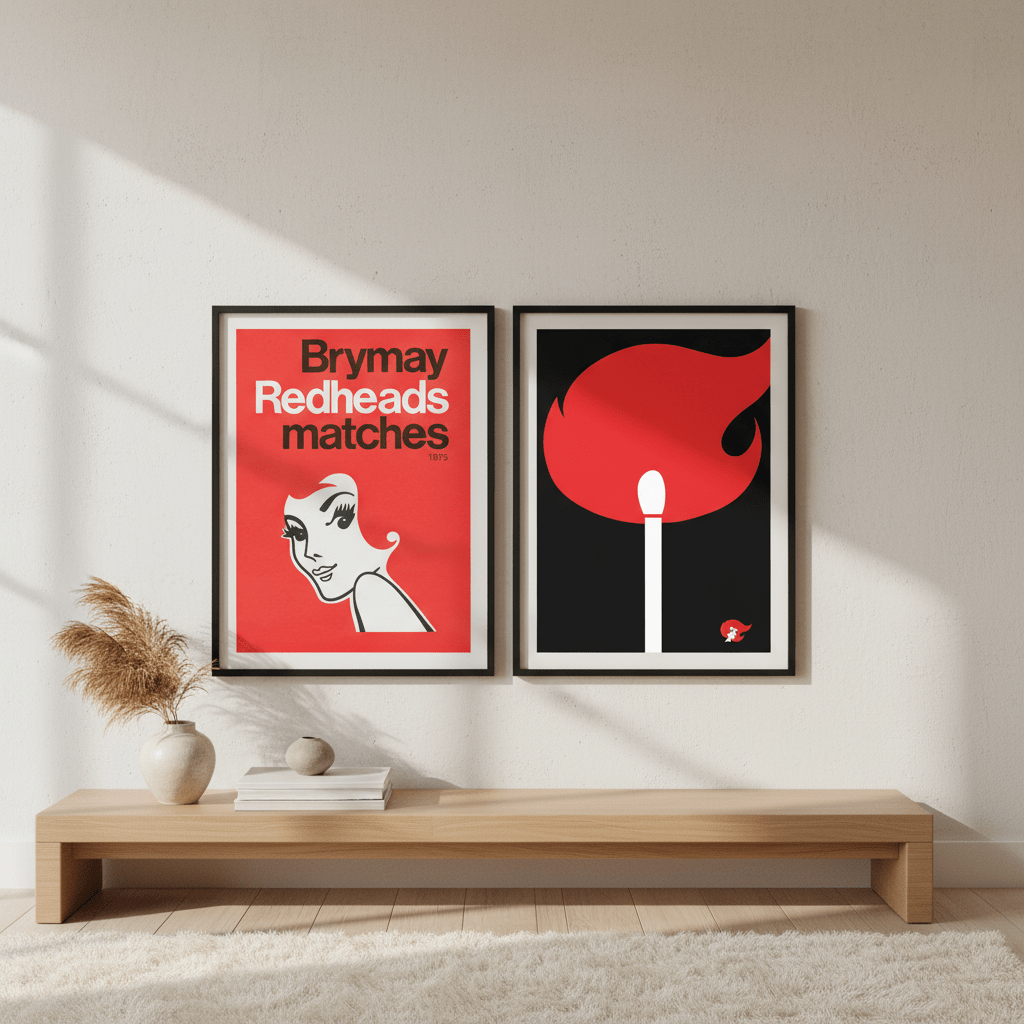 Vintage Redheads Poster Set of 2 wall - art - picture - poster