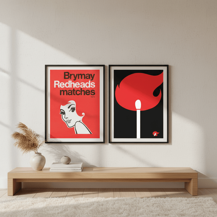 Vintage Redheads Poster Set of 2 wall - art - picture - poster