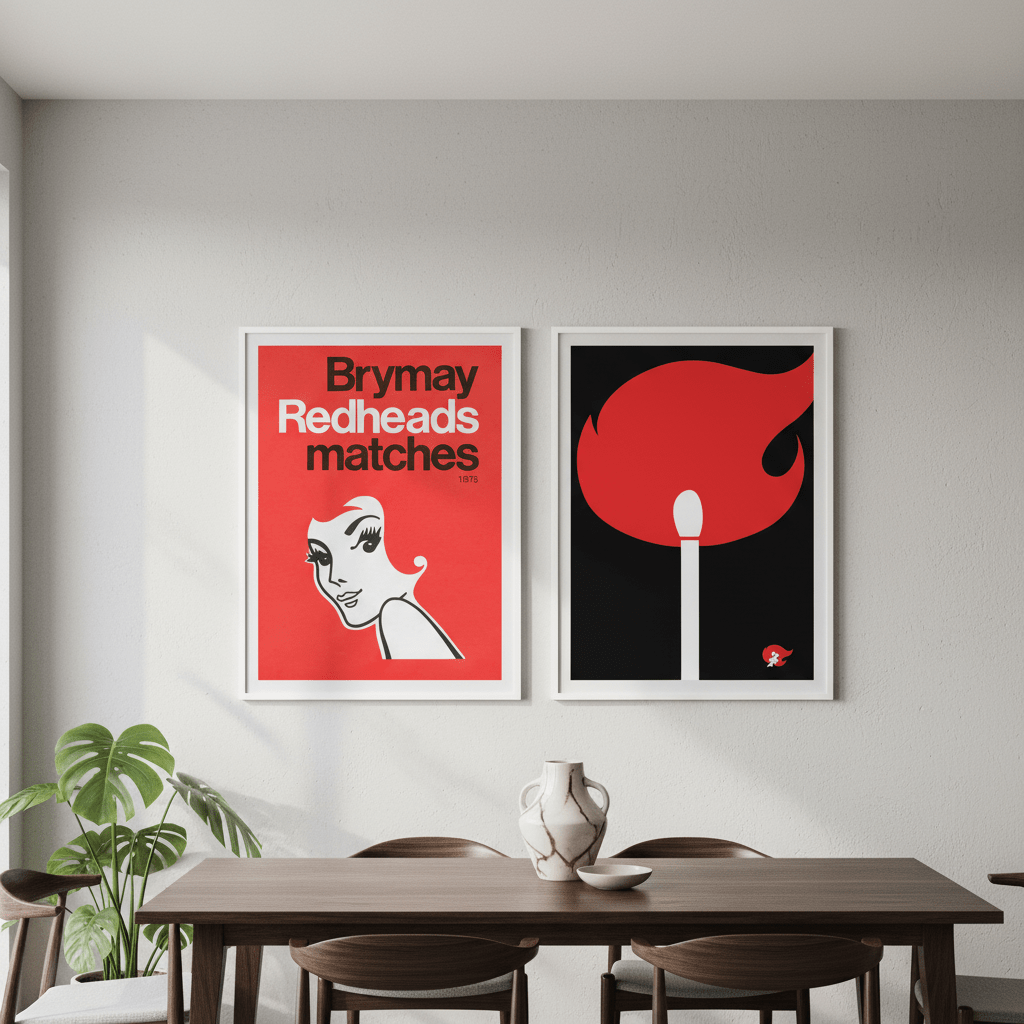 Vintage Redheads Poster Set of 2 wall - art - picture - poster