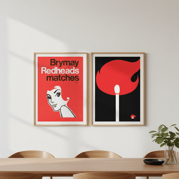 Vintage Redheads Poster Set of 2 wall - art - picture - poster