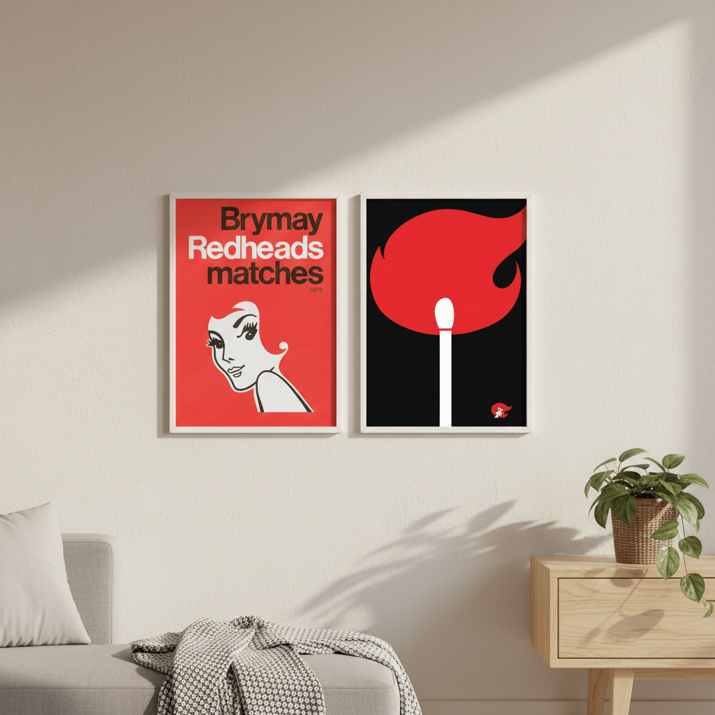 Vintage Redheads Poster Set of 2 wall - art - picture - poster