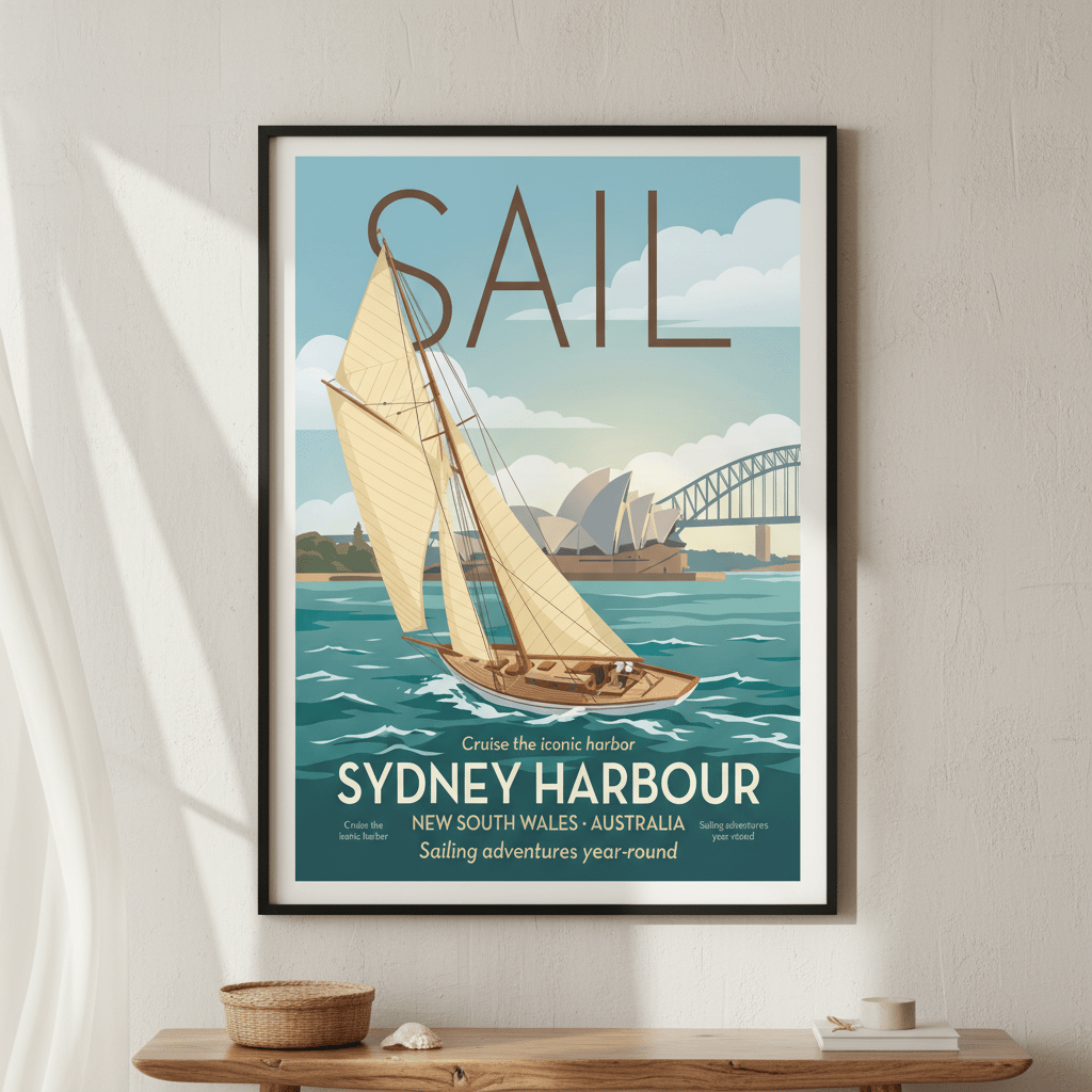 Vintage Sail Sydney Advertisement Poster wall - art - picture - poster