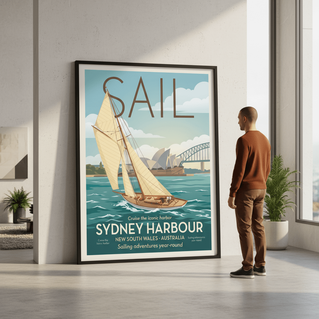 Vintage Sail Sydney Advertisement Poster wall - art - picture - poster