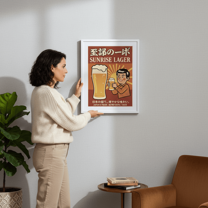 Vintage Sunrise Lager Japanese Beer Poster wall - art - picture - poster