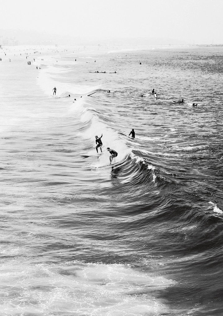 Vintage Surf Wave Riding Coastal Photography Print - Style My Wall