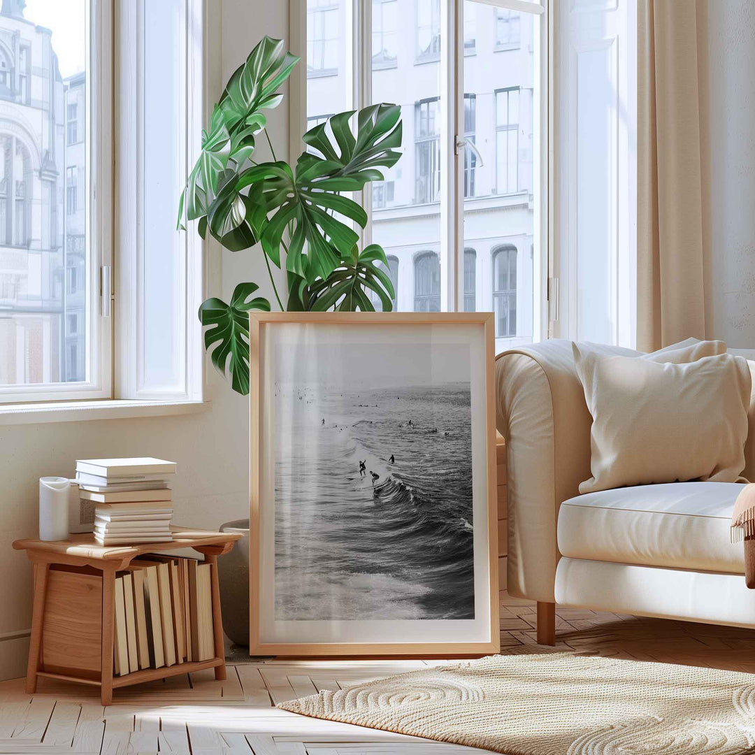 Vintage Surf Wave Riding Coastal Photography Print - Style My Wall