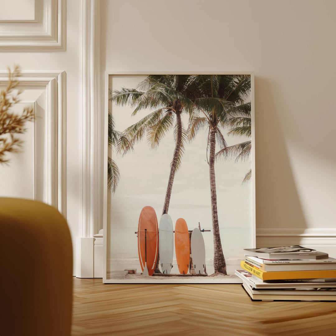 Vintage Surfboard Coastal Photograph wall - art - picture - poster