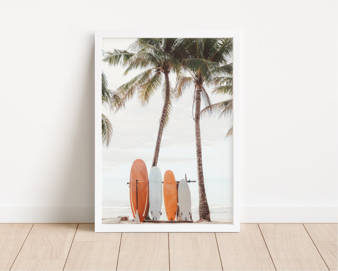 Vintage Surfboard Coastal Photograph wall - art - picture - poster